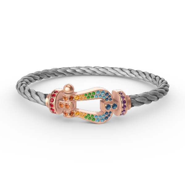 [ROYAL]FORCE LARGE HORSESHOE  COLORED DIAMOND BRACELET ROSE GOLD