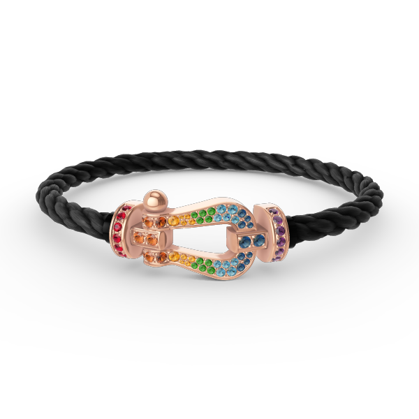 [ROYAL]FORCE LARGE HORSESHOE  COLORED DIAMOND BRACELET ROSE GOLD