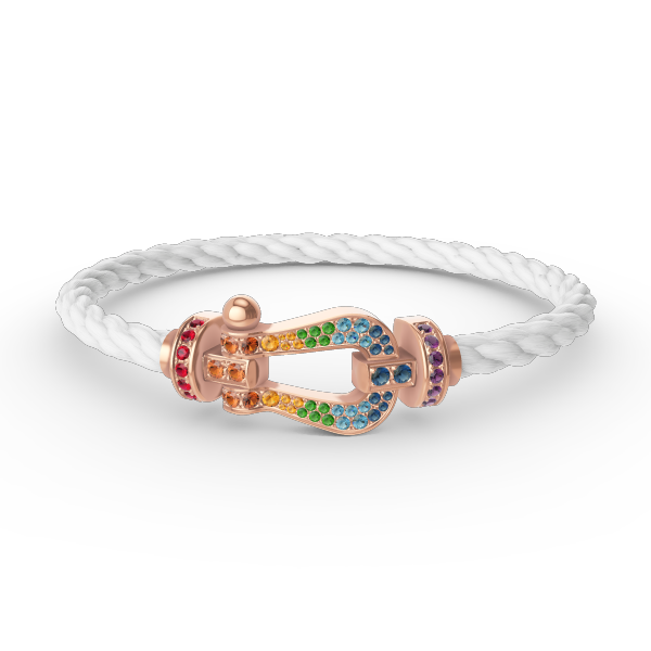 [ROYAL]FORCE LARGE HORSESHOE  COLORED DIAMOND BRACELET ROSE GOLD