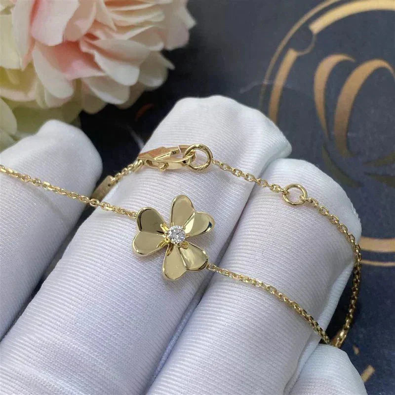 [ROYAL]FRIVOLE GOLD FLOWER PINK MALACHITE BRACELET