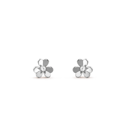 [ROYAL]FRIVOLE MINI SILBERNE BLUMENOHRRINGE