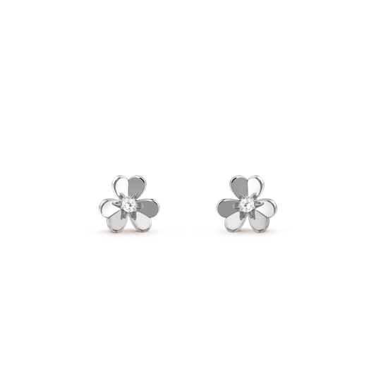 [ROYAL]FRIVOLE MINI SILBERNE BLUMENOHRRINGE