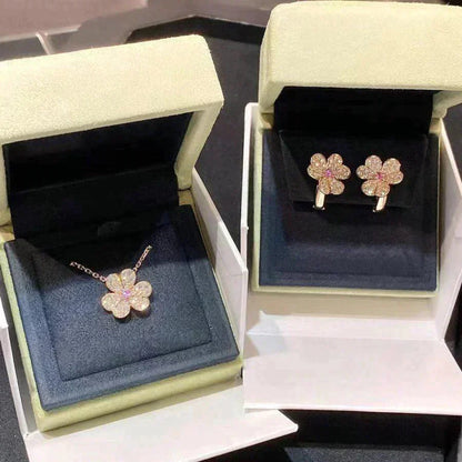 [ROYAL]FRIVOLE ROSE GOLD FLOWER DIAMOND NECKLACE