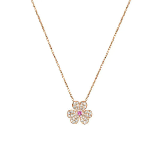 [ROYAL]FRIVOLE ROSE GOLD FLOWER DIAMOND NECKLACE