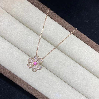 [ROYAL]FRIVOLE ROSE GOLD FLOWER DIAMOND NECKLACE