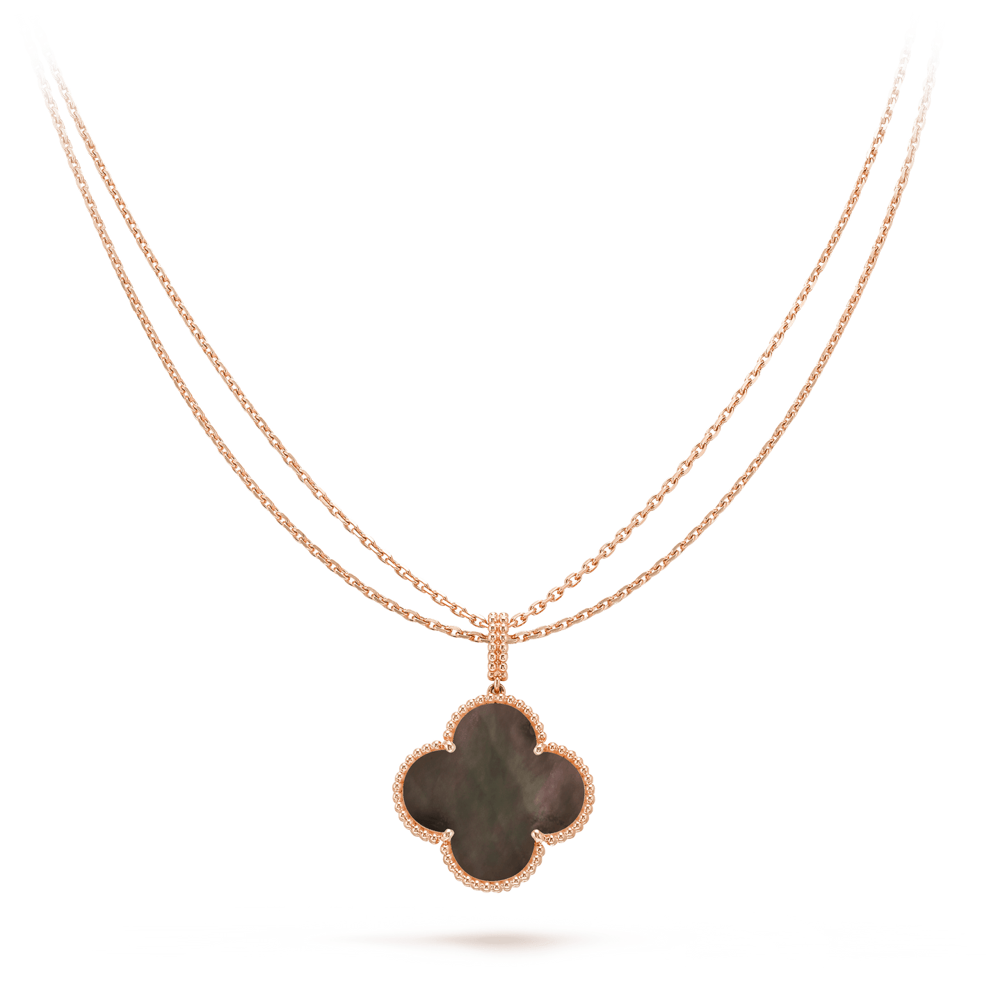 [Royal]CLOVER 25MM GOLD DARK MOP BIG CLOVER NECKLACE