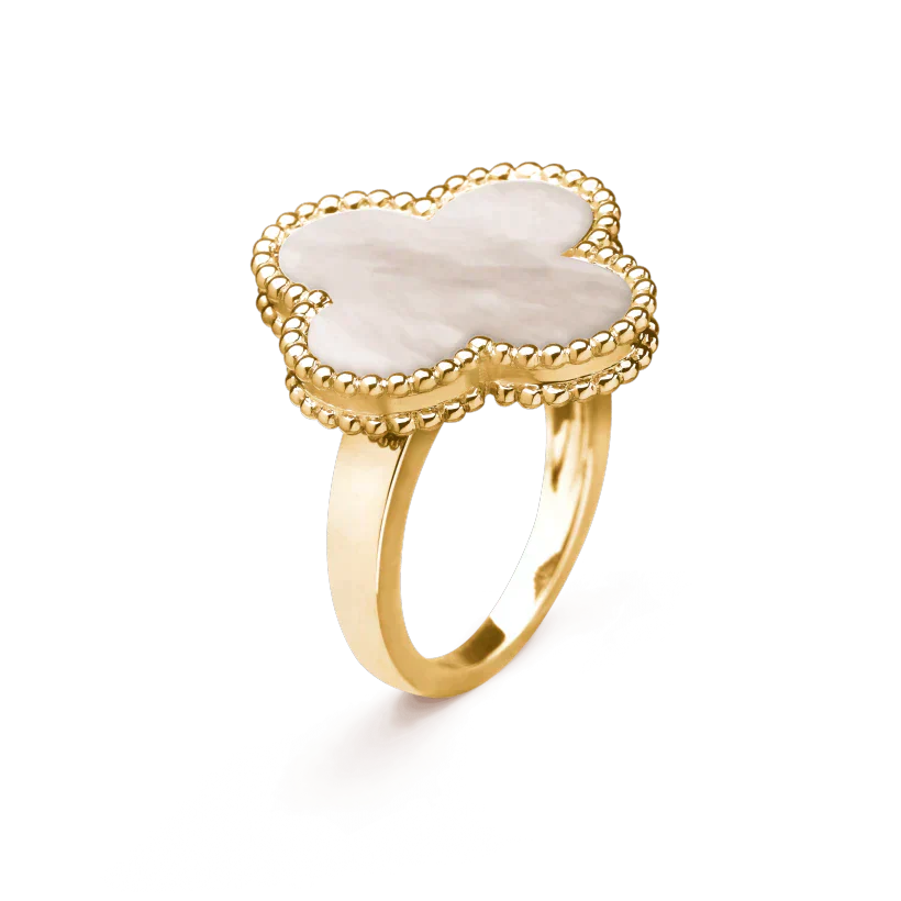 [ROYAL]CLOVER WHITE MOP RING