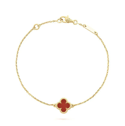 [ROYAL]CLOVER KARNEOL EINZELNE BLUME ARMBAND