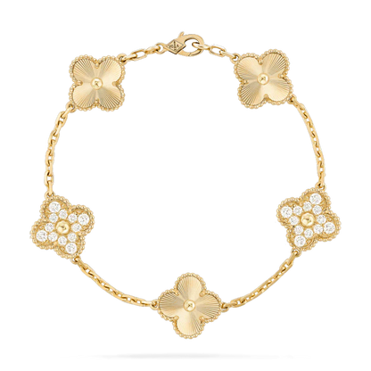 [Royal Jewellery]CLOVER BRACELET 5 MOTIFS GOLD DIAMOND