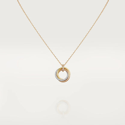 [ROYAL]TRINITY NECKLACE SILVER GOLD PINK GOLD DIAMONDS