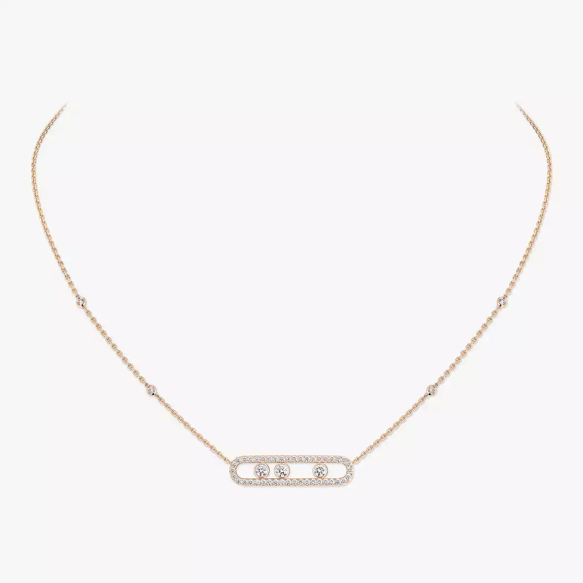 [Royal Jewellery] Move Pave_ Rose Gold Diamond Necklace