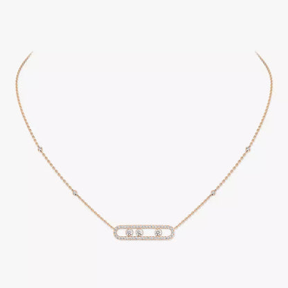 [Royal Jewellery] Move Pave_ Rose Gold Diamond Necklace