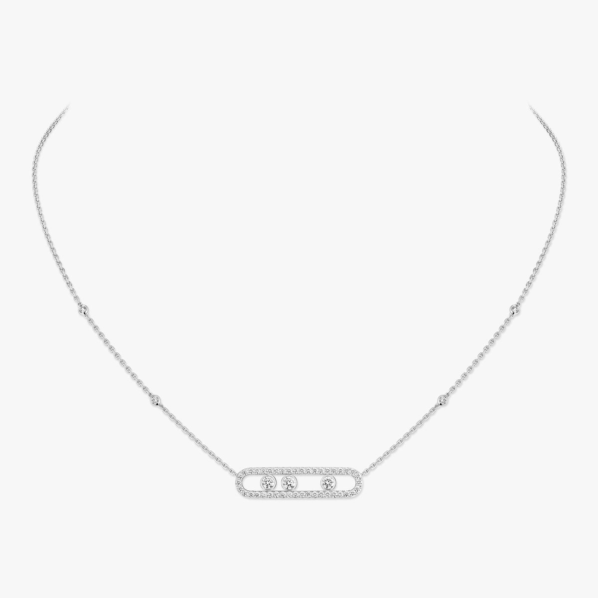 [Royal Jewellery] Move Pave_ Rose Gold Diamond Necklace