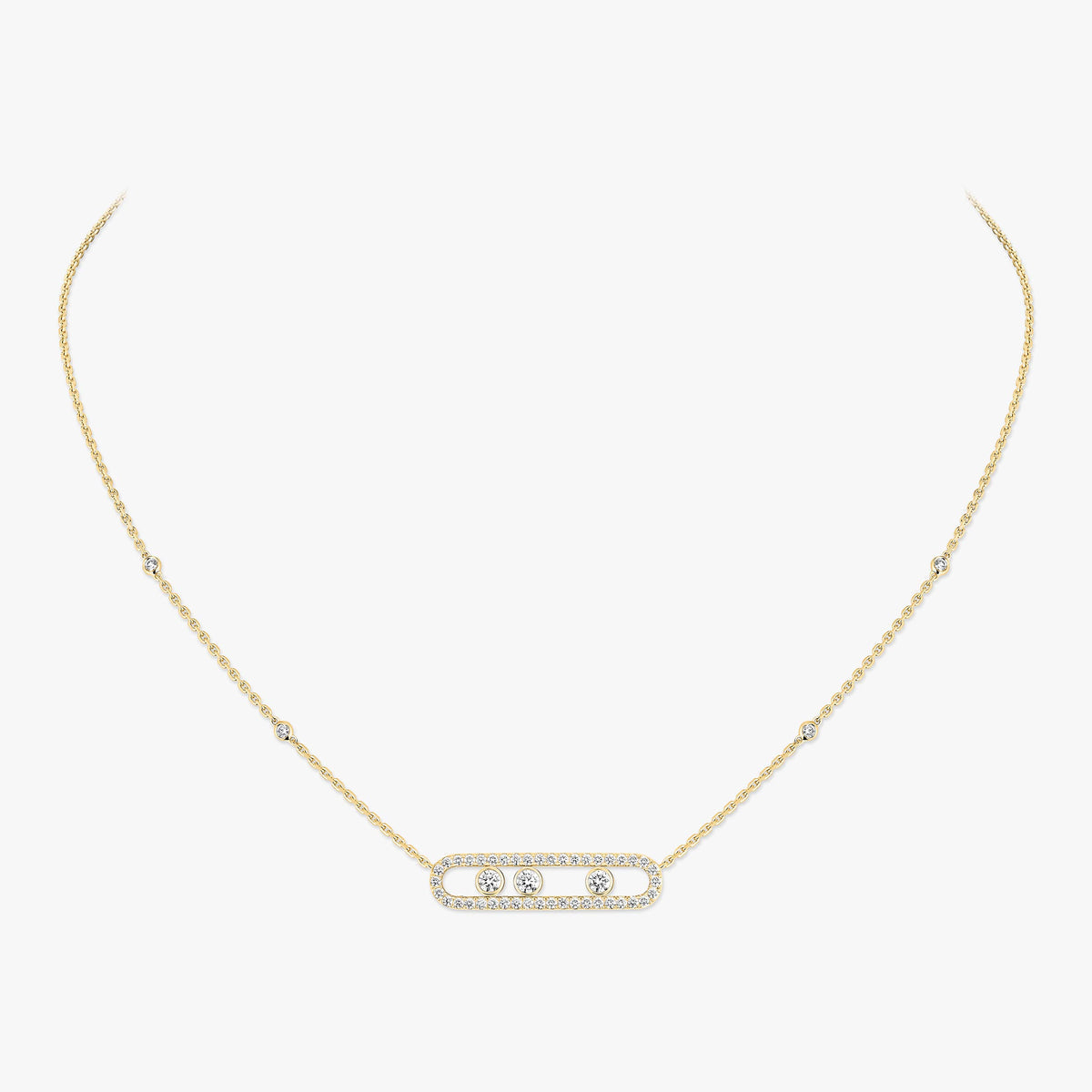 [Royal Jewellery] Move Pave_ Rose Gold Diamond Necklace