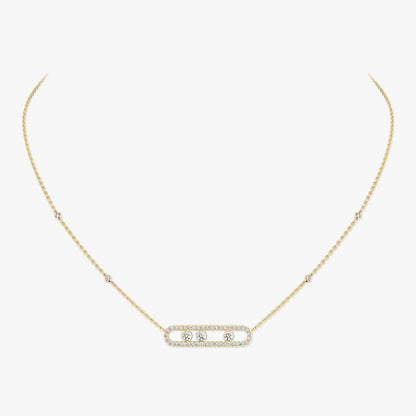[Royal Jewellery] Move Pave_ Rose Gold Diamond Necklace