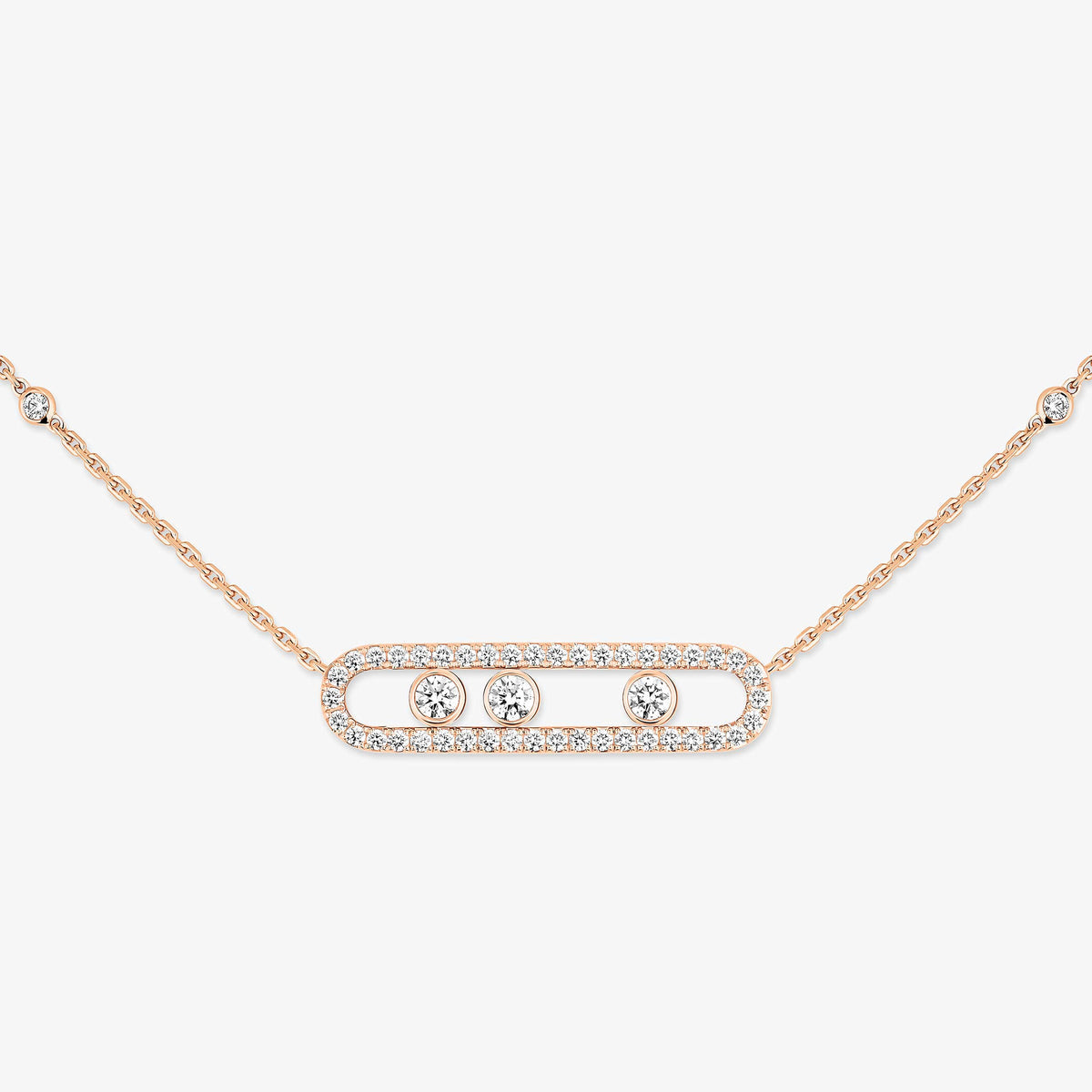 [Royal Jewellery] Move Pave_ Rose Gold Diamond Necklace