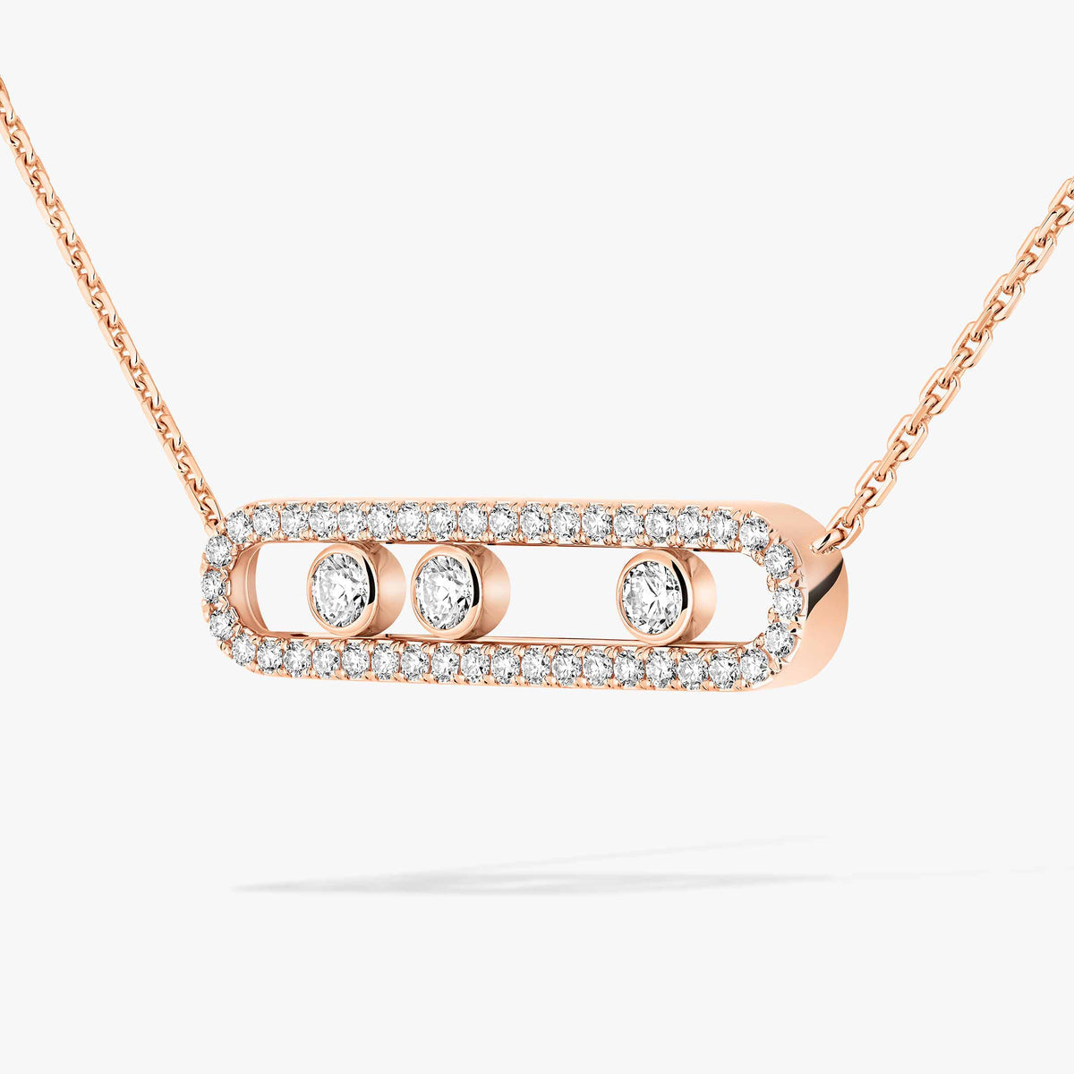 [Royal Jewellery] Move Pave_ Rose Gold Diamond Necklace