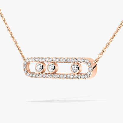 [Royal Jewellery] Move Pave_ Rose Gold Diamond Necklace