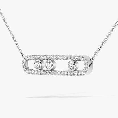 [Royal Jewellery] Move Pave_ Rose Gold Diamond Necklace
