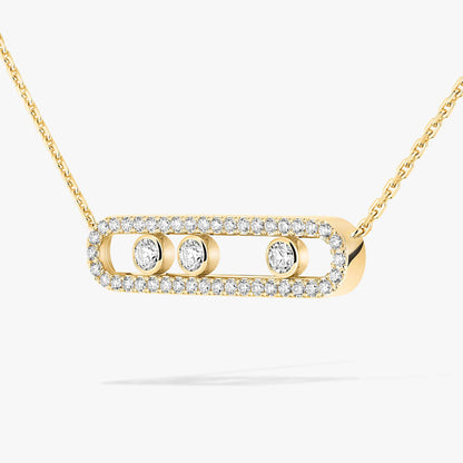 [Royal Jewellery] Move Pave_ Rose Gold Diamond Necklace