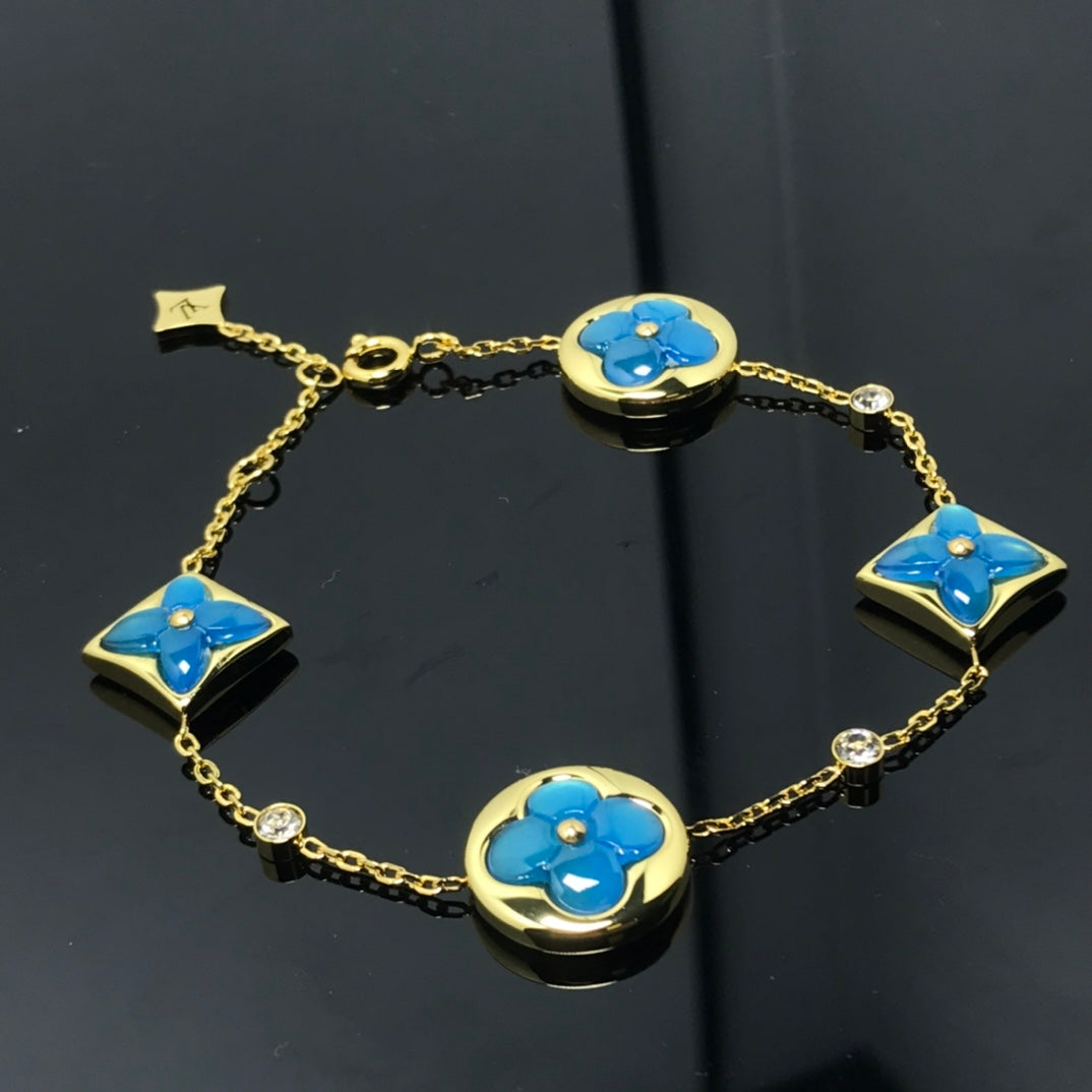 [ROYAL]STAR AND SUN 4 MOTIF BLUE BRACELET